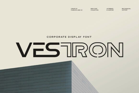 Vestron: A Bold and Futuristic Display Font for Modern Web Design
